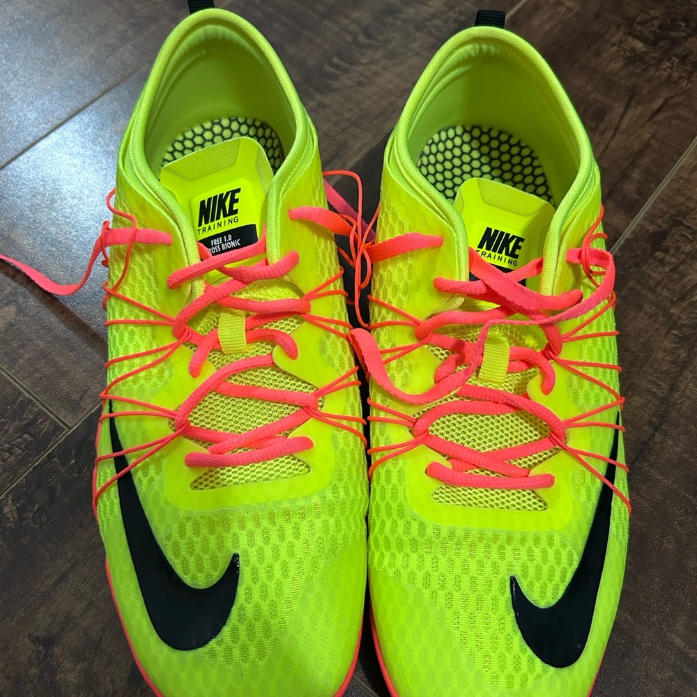 Nike Bright Yellow and Pink Athletic Shoes